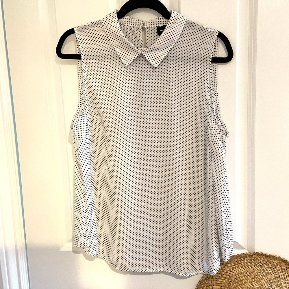 Womens Sleeveless Polka Dot Top